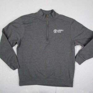 League Cornell Tech Quarter Zip Pullover Mens Large Heather Onyx Gray ML530
